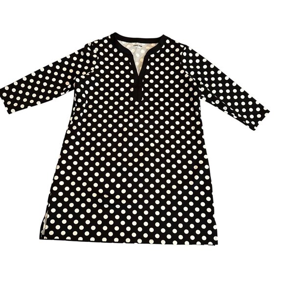 Lands’ End Swim Cover-Up – Black & White Polka Dot – Medium Petite - Picture 5 of 10